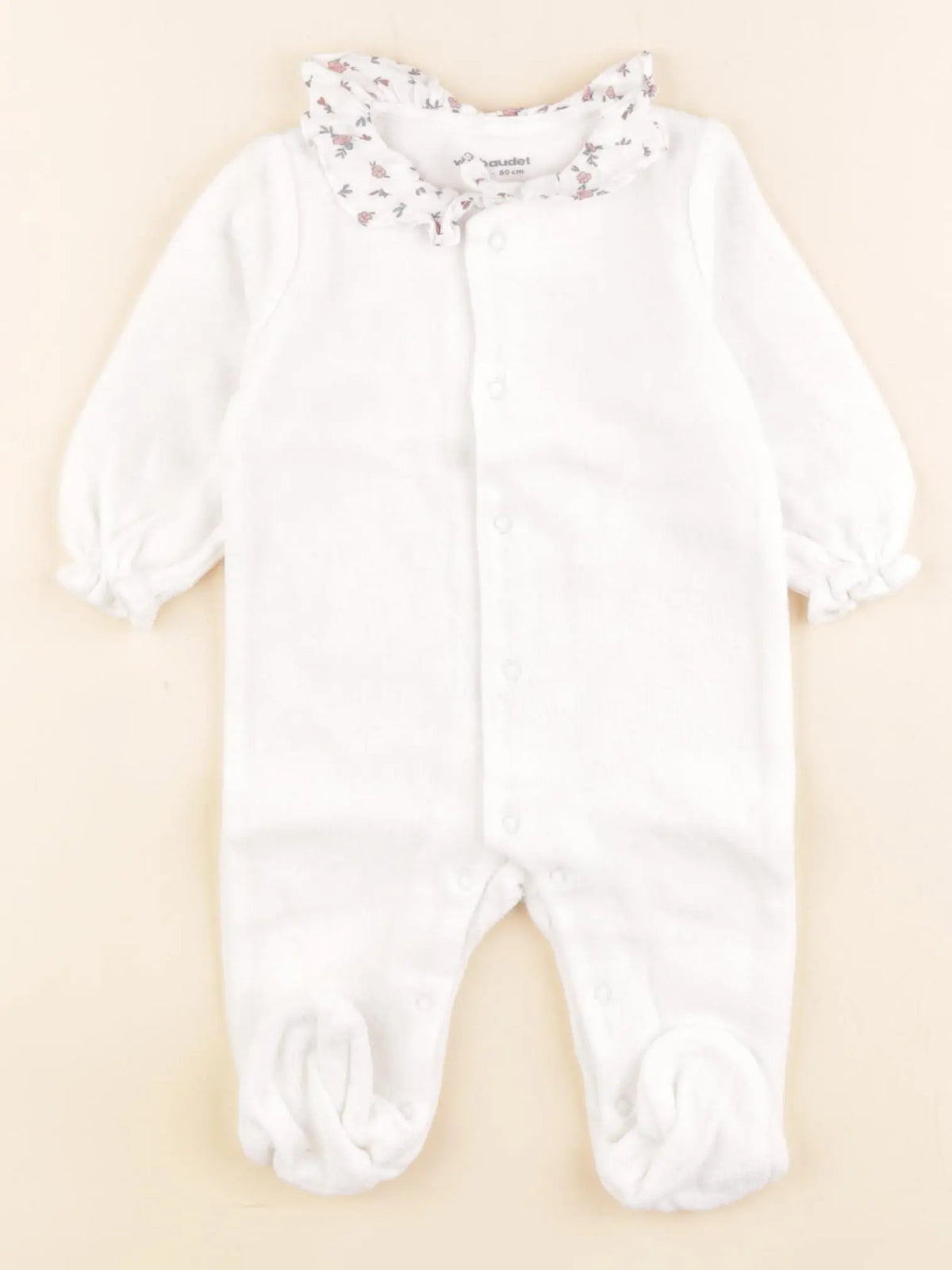 Vertbaudet - pyjama velours blanc - 3 mois