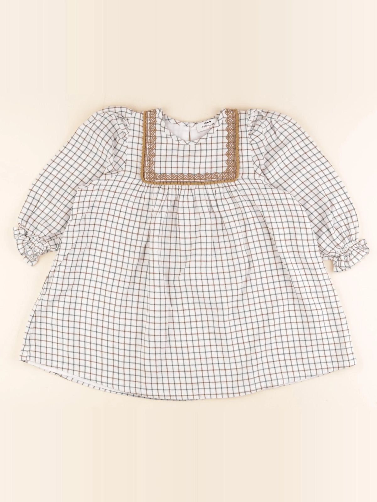 Cyrillus - robe marron, vert - 4 ans