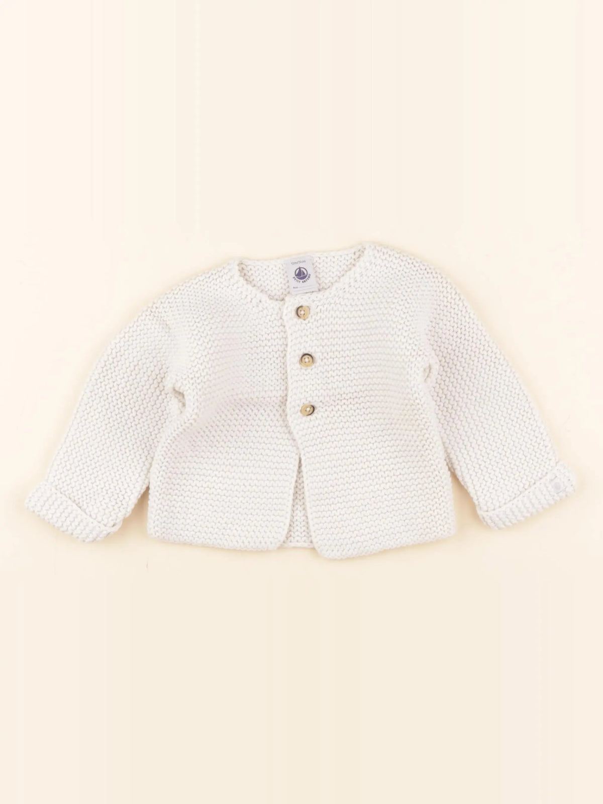 Petit Bateau - gilet blanc - 12 mois