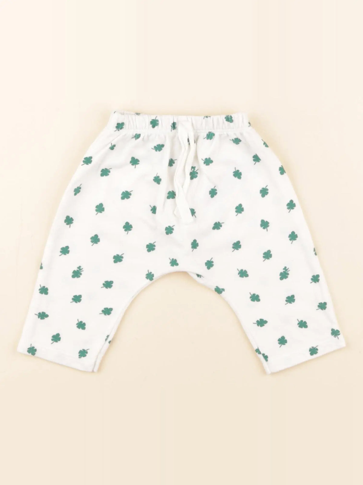 Petit Bateau - sarouel blanc, vert - 1 mois