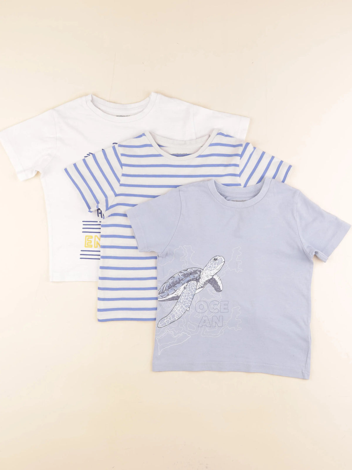 Vertbaudet - lot de 3 tee-shirts bleu - 5 ans