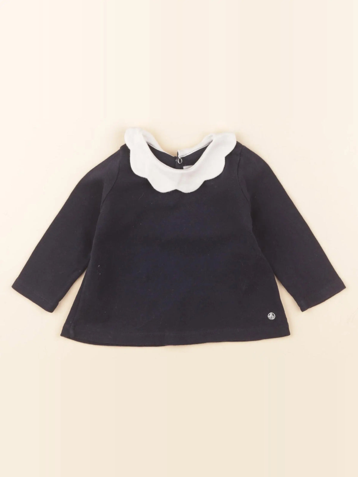Petit Bateau - tee-shirt blanc, bleu - 6 mois