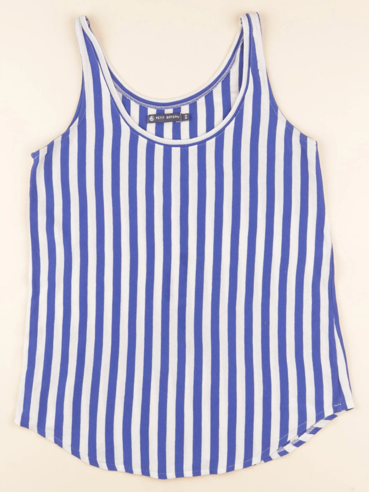 Petit Bateau - débardeur blanc, bleu - 14 ans