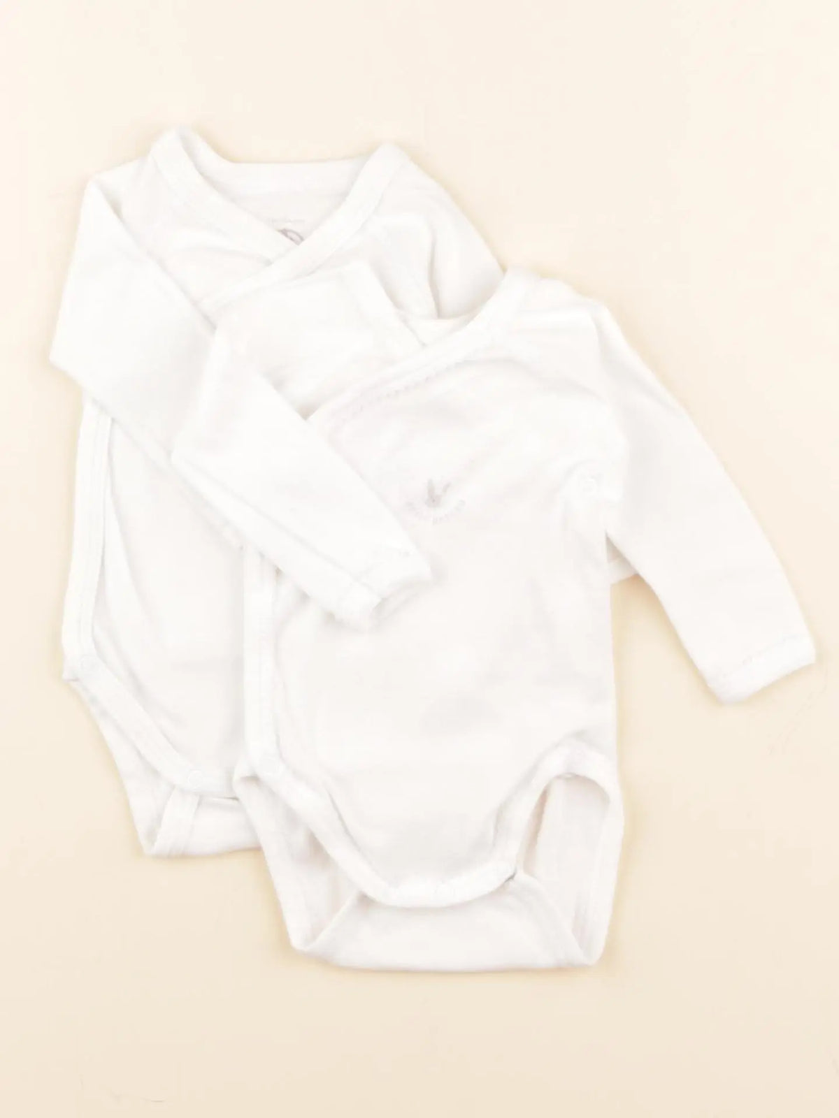 Petit Bateau - lot de 2 bodies en coton blanc - 1 mois