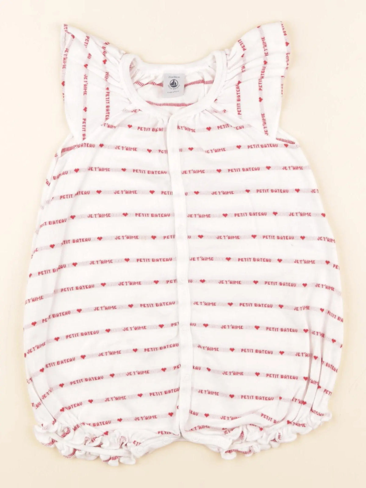 Petit Bateau - combinaison blanc, rouge - 24 mois