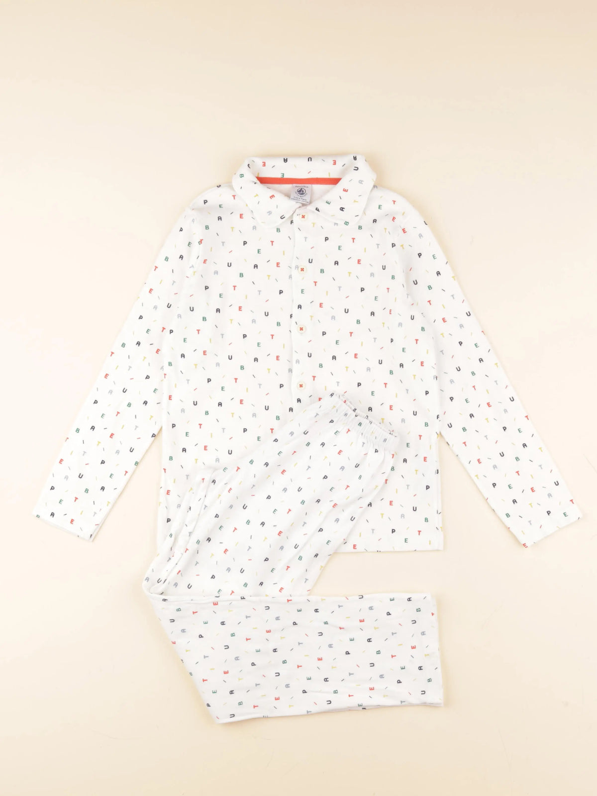 Petit Bateau - pyjama coton blanc, multicolore - 8 ans