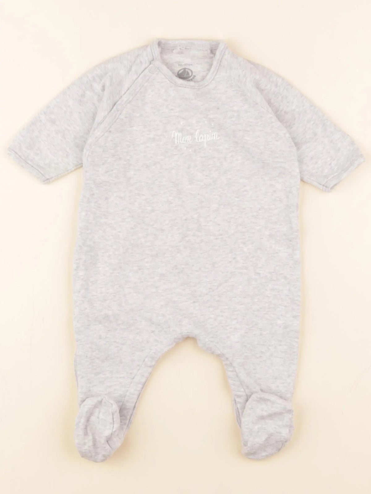 Petit Bateau - pyjama coton gris - 3 mois