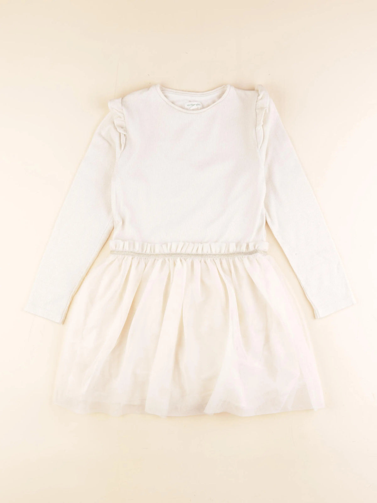 Vertbaudet - robe beige - 8 ans