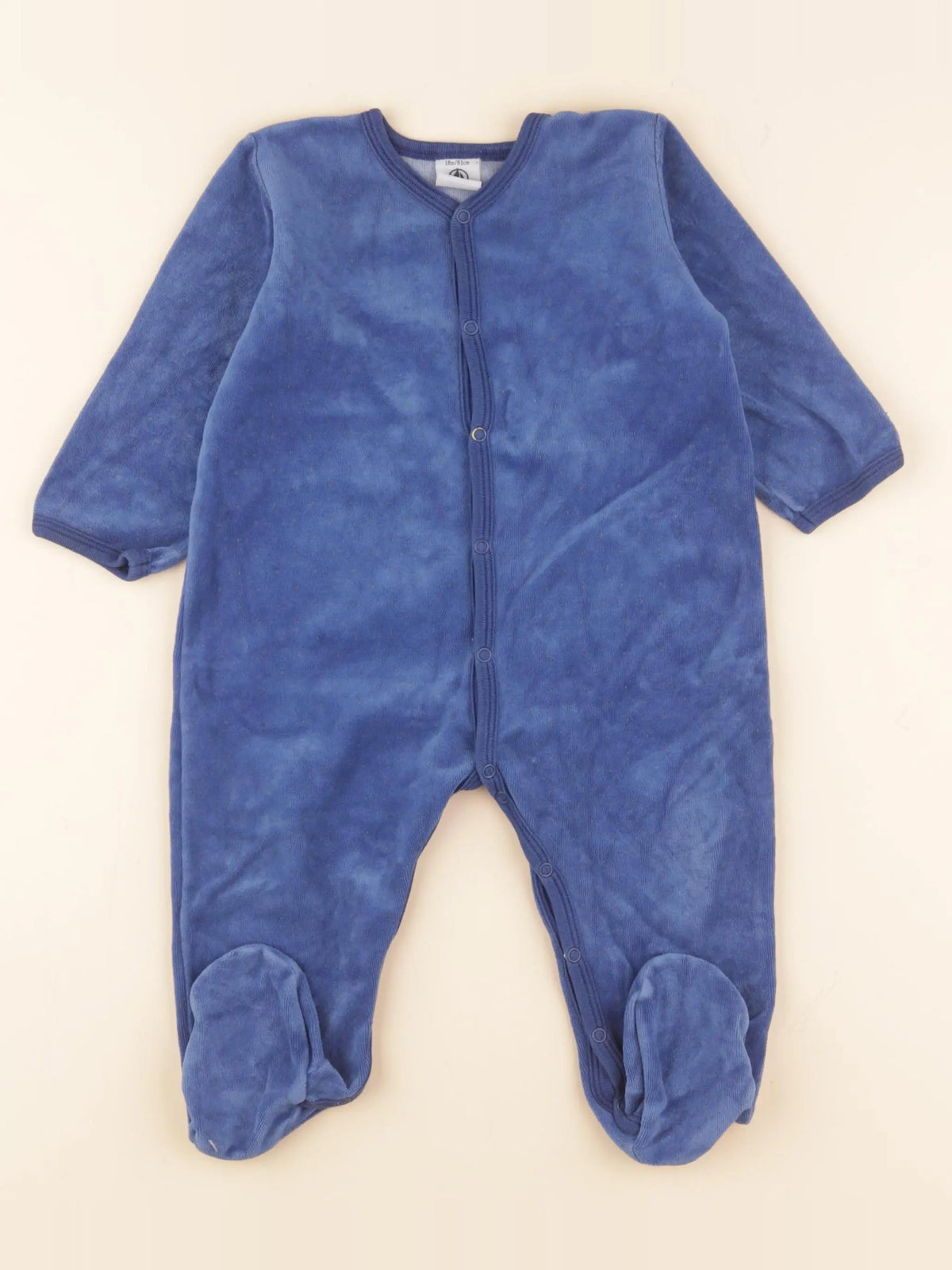 Petit Bateau - pyjama velours bleu - 18 mois