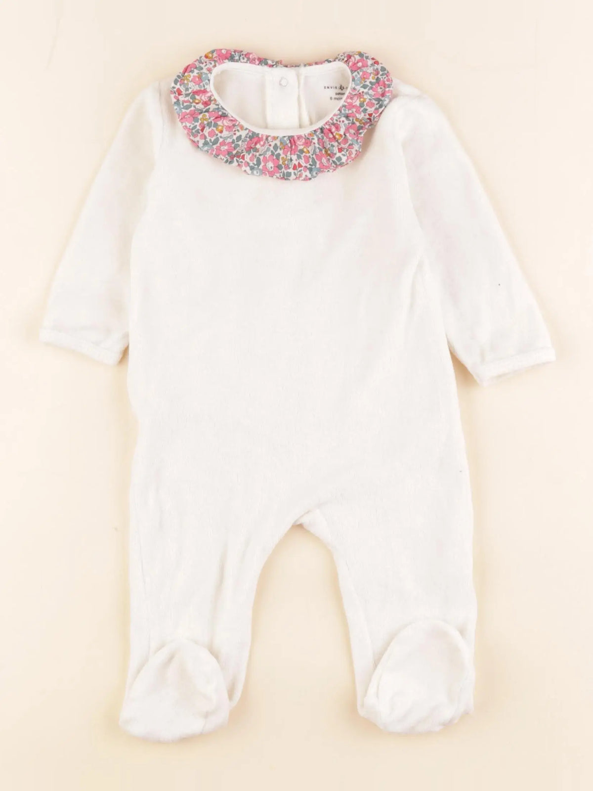 Vertbaudet - pyjama velours beige - 6 mois