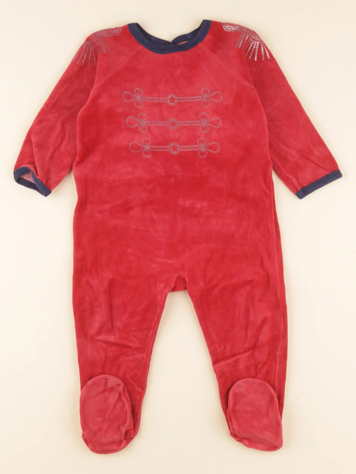 Petit Bateau - pyjama velours rouge - 18 mois