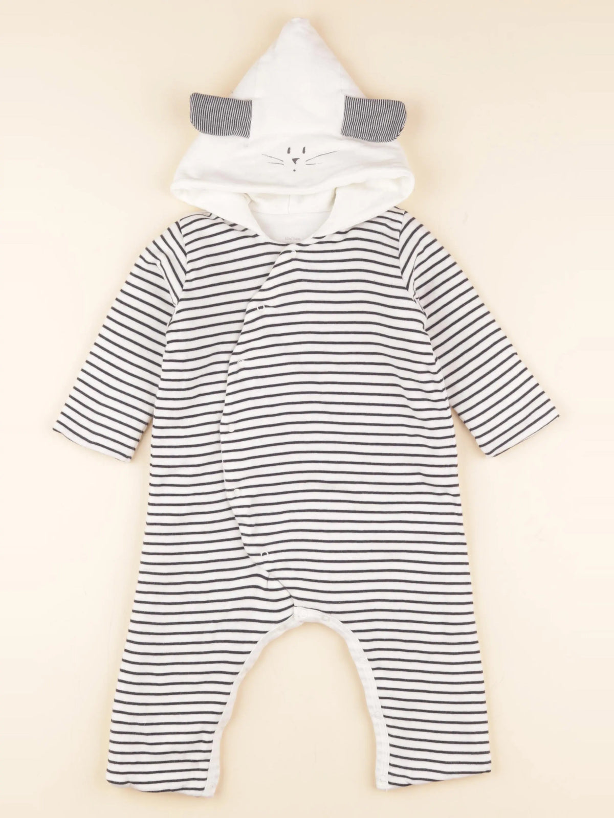 Petit Bateau - combi-pilote bleu, blanc - 12 mois