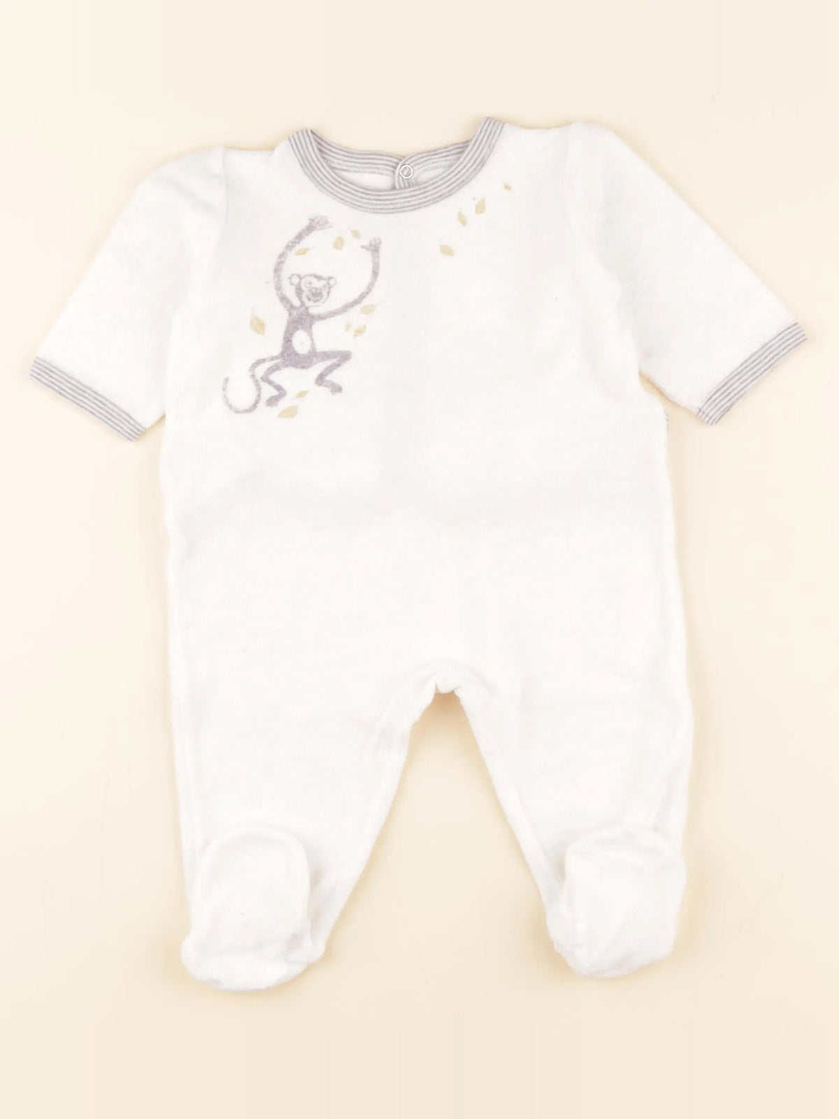 Petit Bateau - pyjama coton blanc - 6 mois