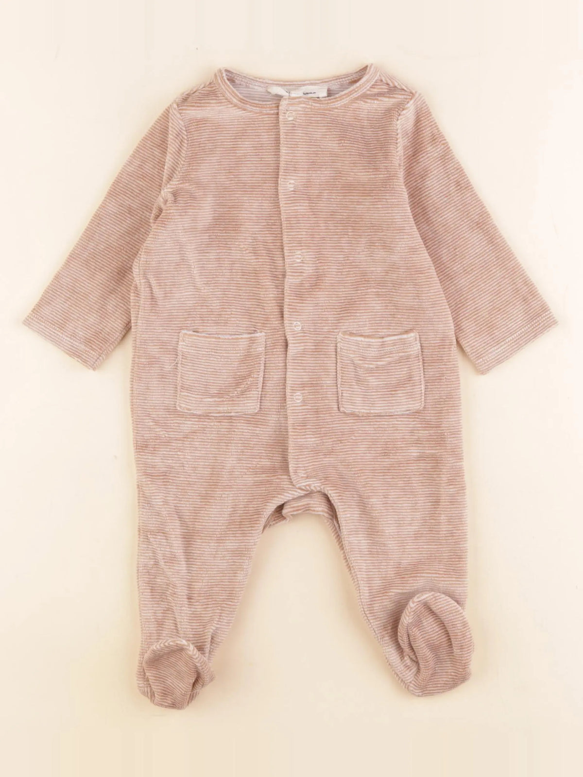 Little Cigogne - pyjama velours marron - 6 mois
