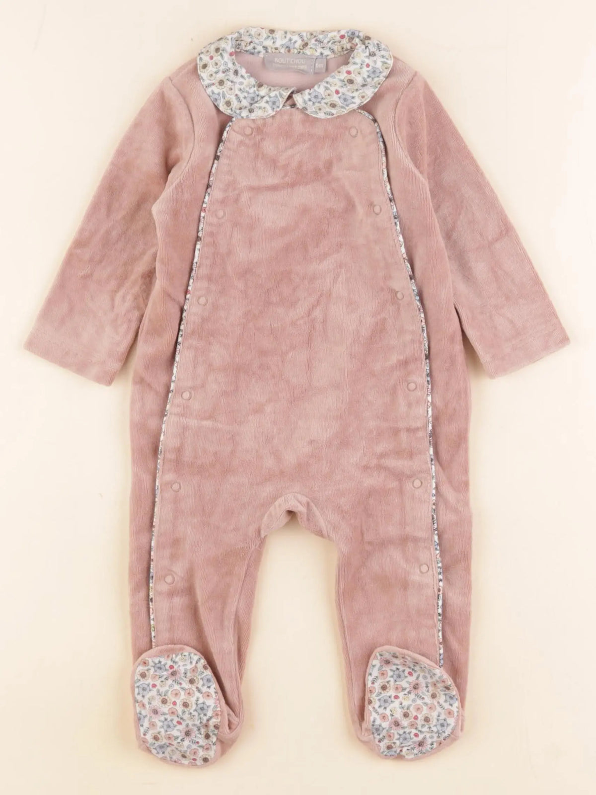 Boutchou - pyjama velours rose - 6 mois