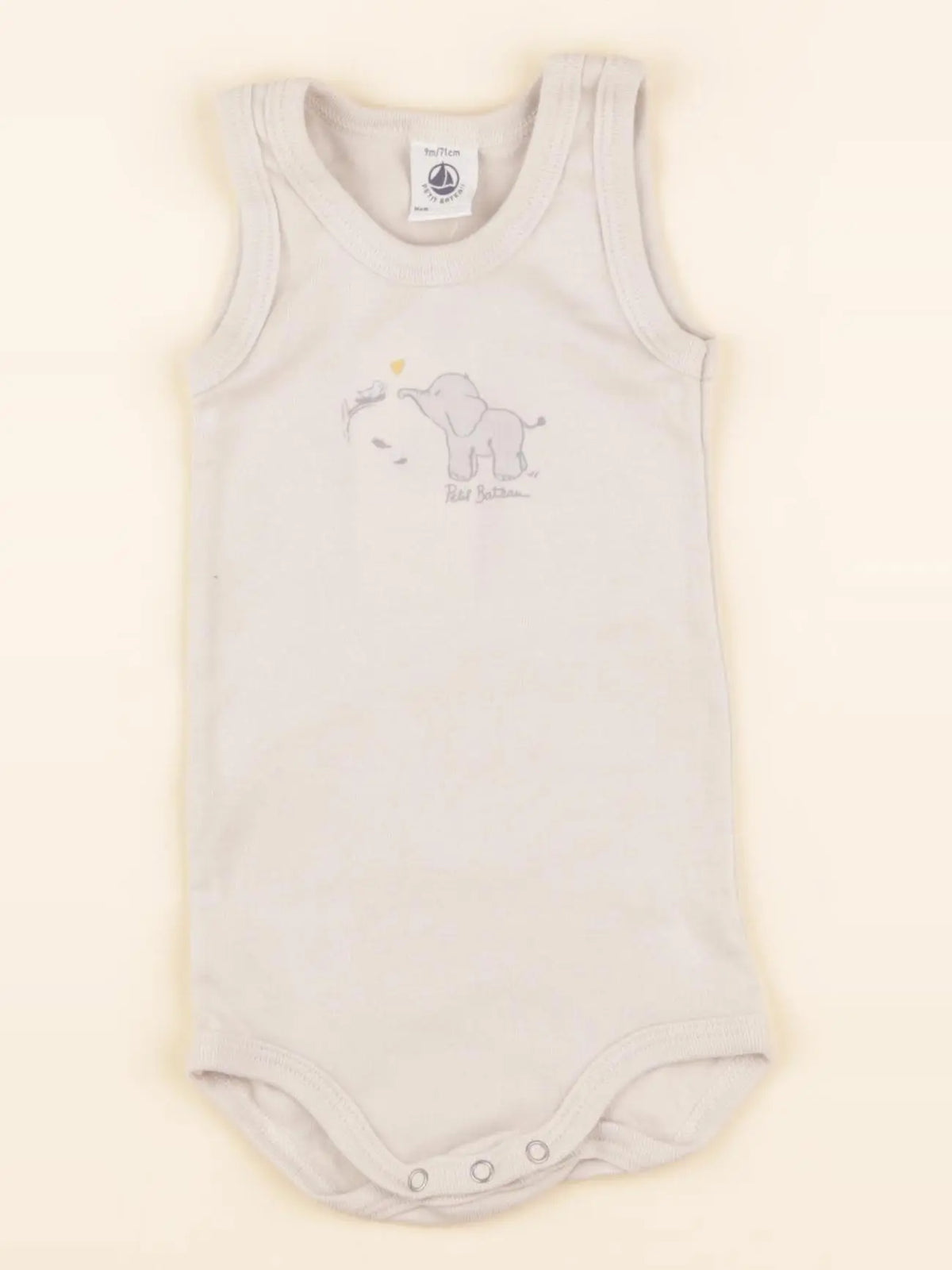 Petit Bateau - body beige - 9 mois