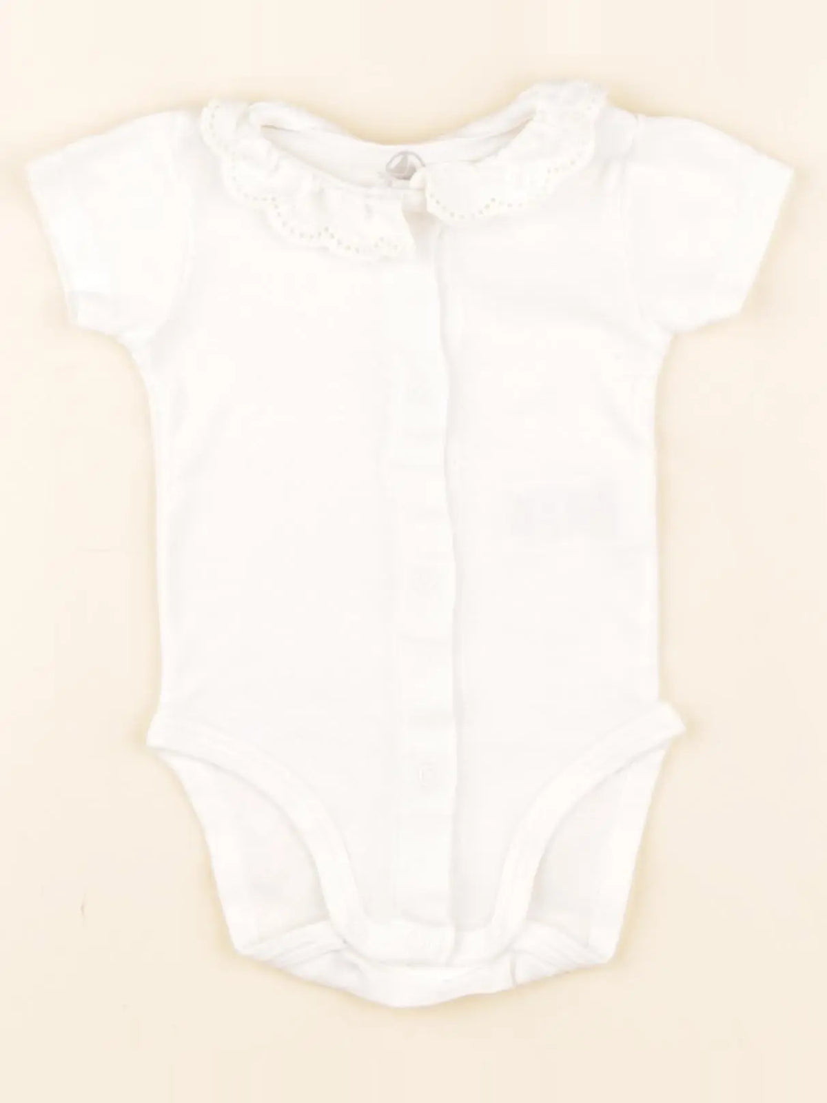 Petit Bateau - body à col blanc - 3 mois