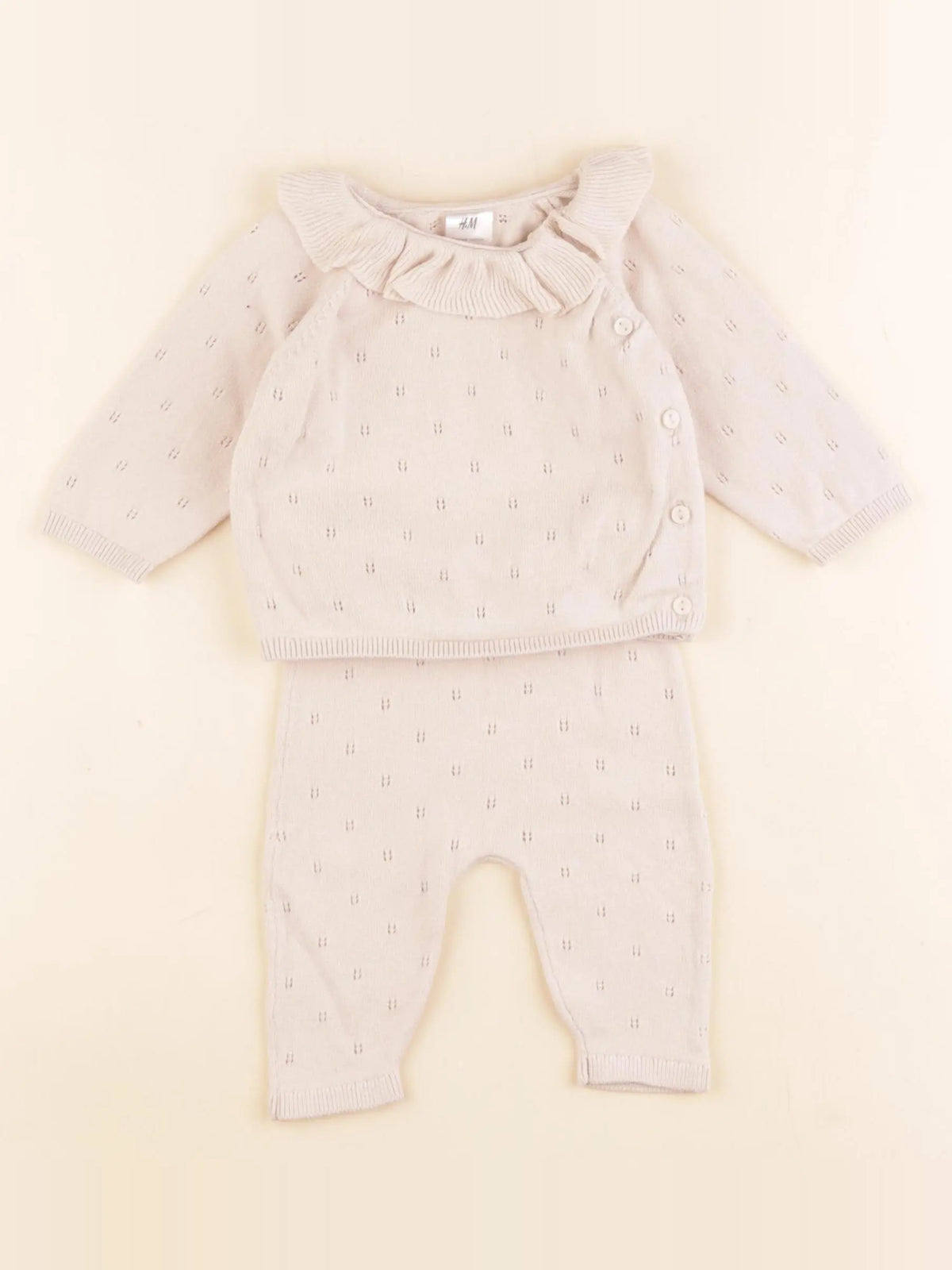H&M - ensemble beige - 1/2 mois