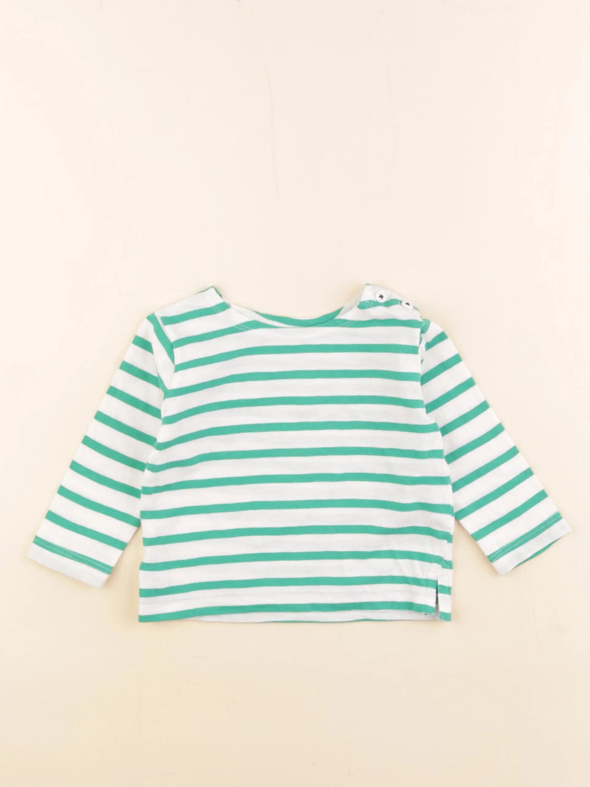 Monoprix - tee-shirt blanc, vert - 9 mois