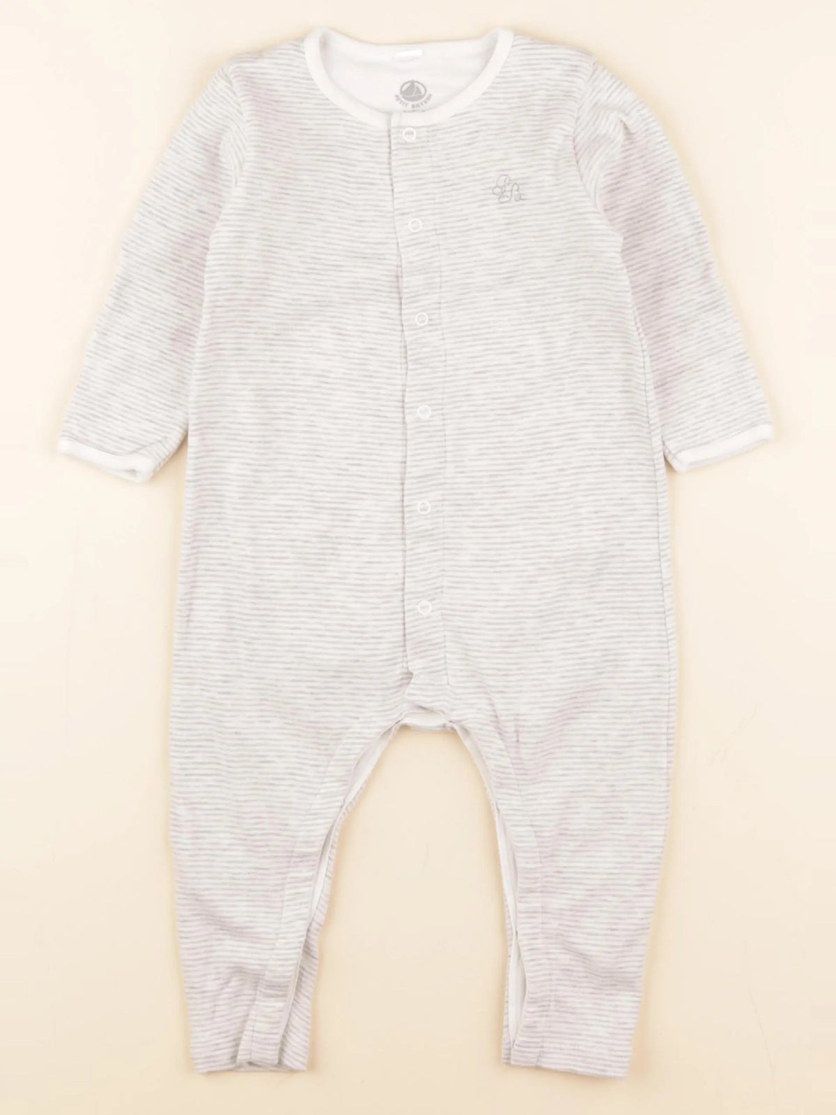 Petit Bateau - pyjama coton gris - 12 mois