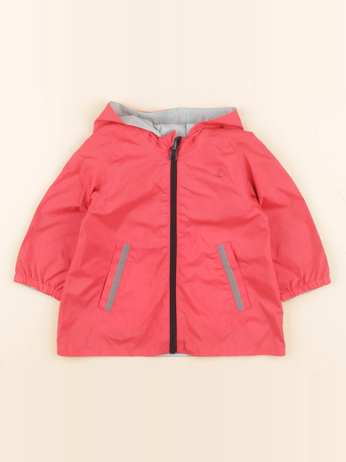 Petit Bateau - imperméable réversible bleu, rose - 18 mois