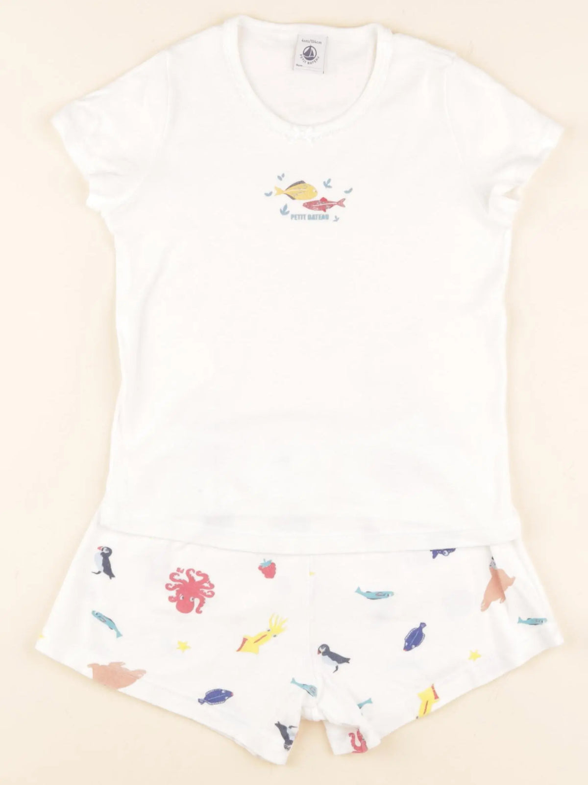 Petit Bateau - pyjama coton blanc - 4 ans