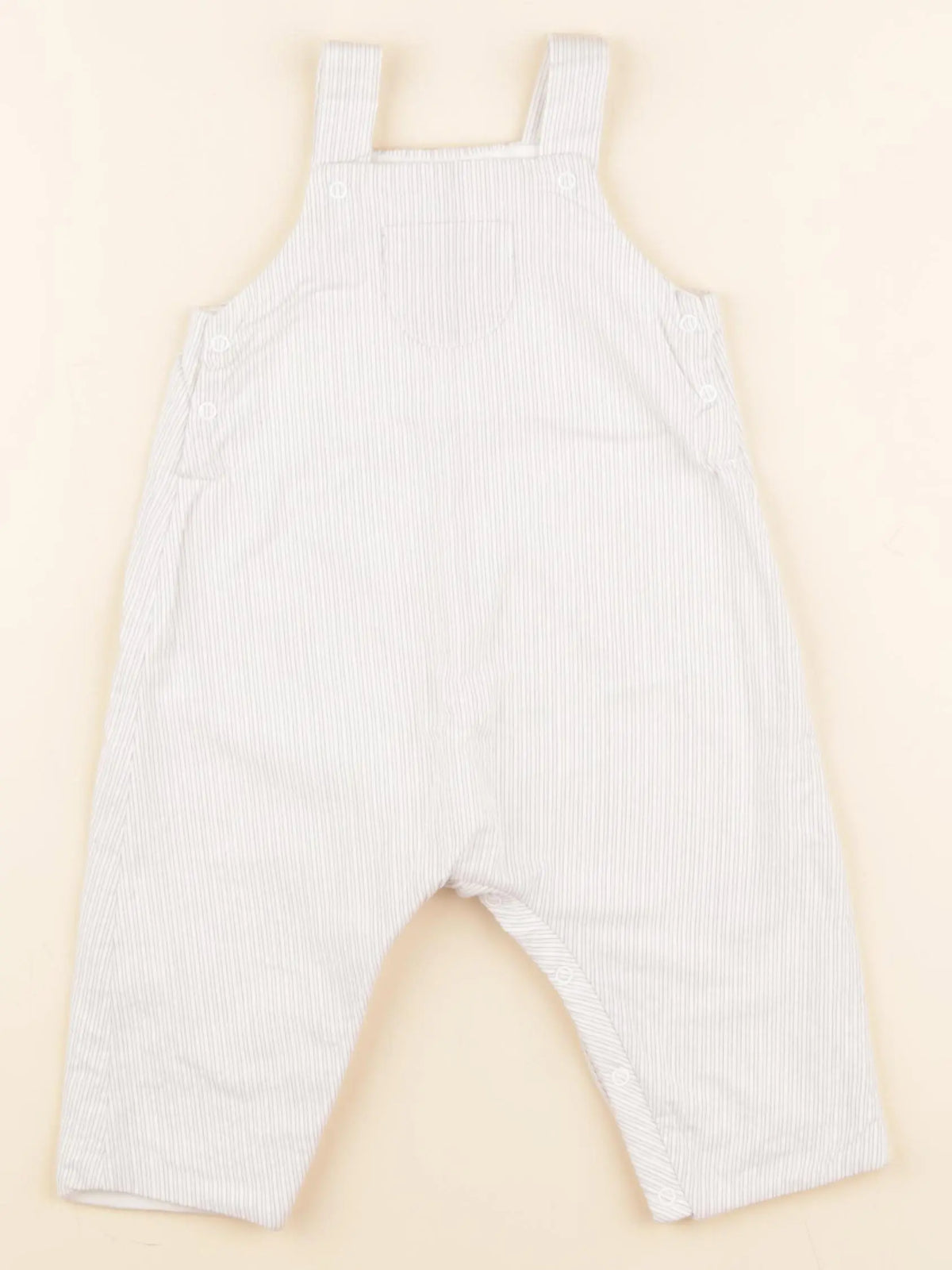 Petit Bateau - salopette doublé blanc, gris - 3 mois