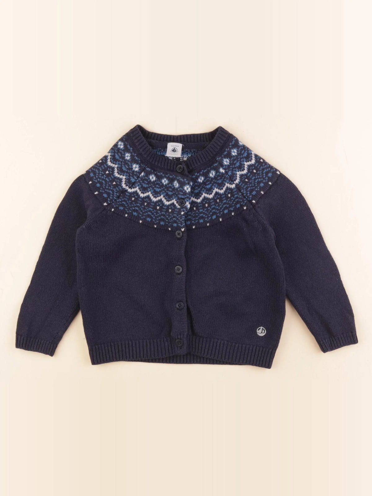 Petit Bateau - gilet bleu - 3 mois