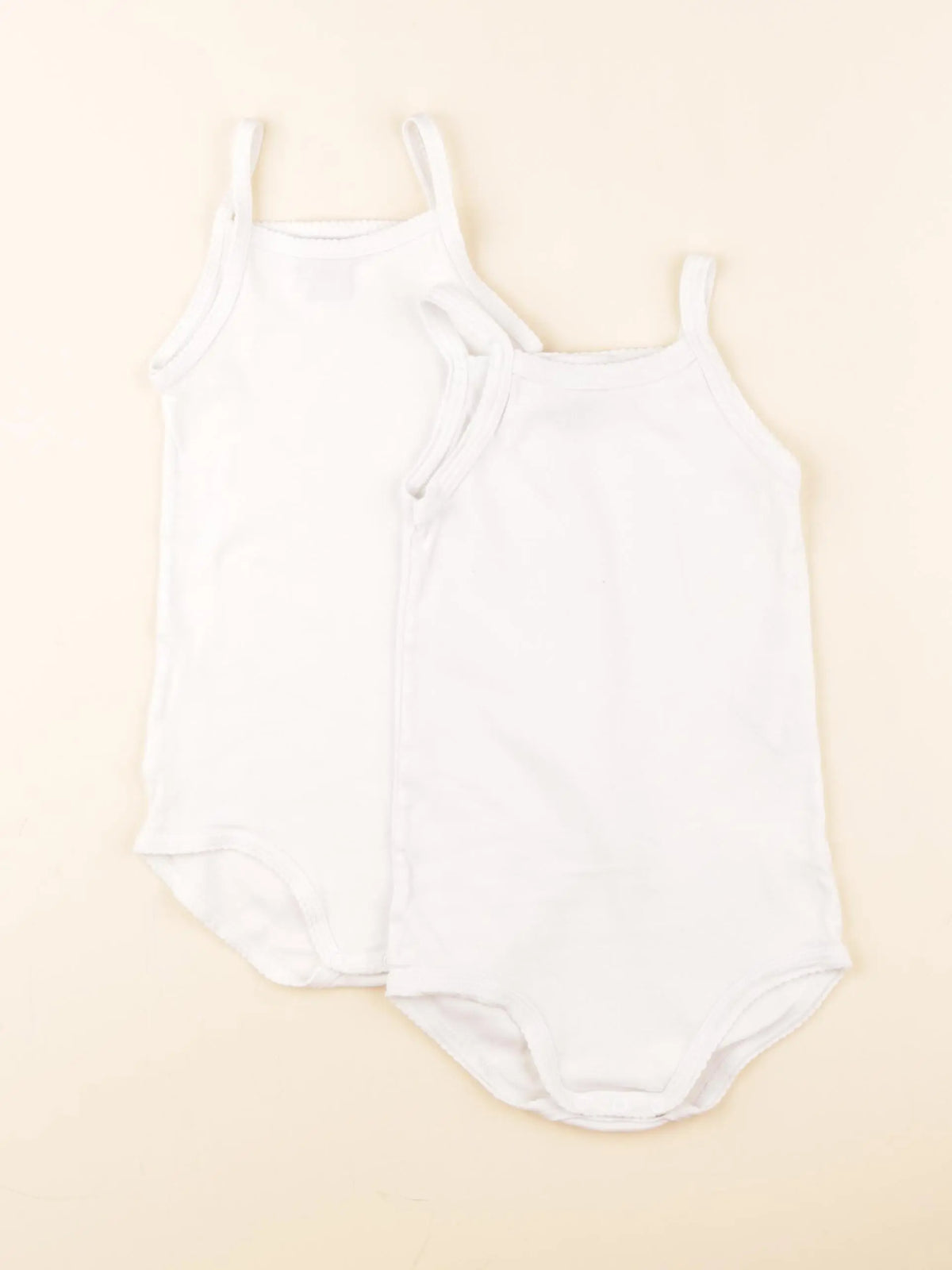 Petit Bateau - lot de 2 bodies en coton blanc - 24 mois