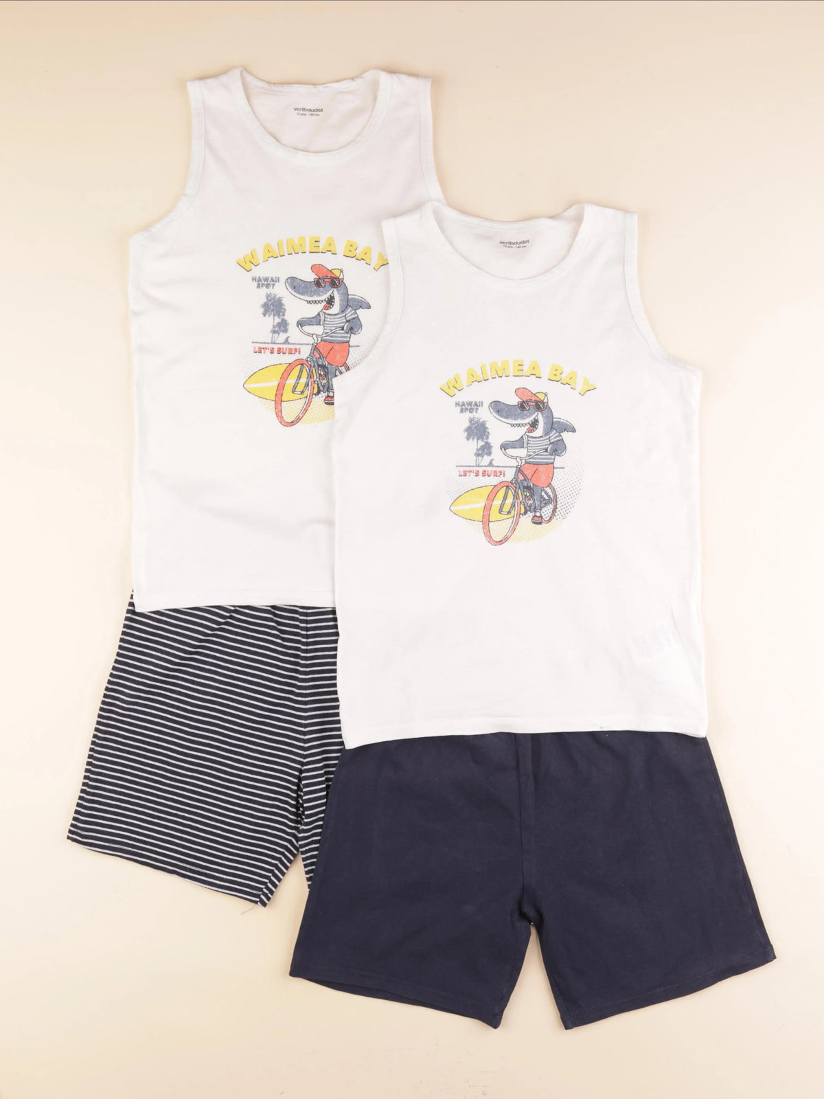 Vertbaudet - lot de 2 pyjamas coton bleu - 10 ans
