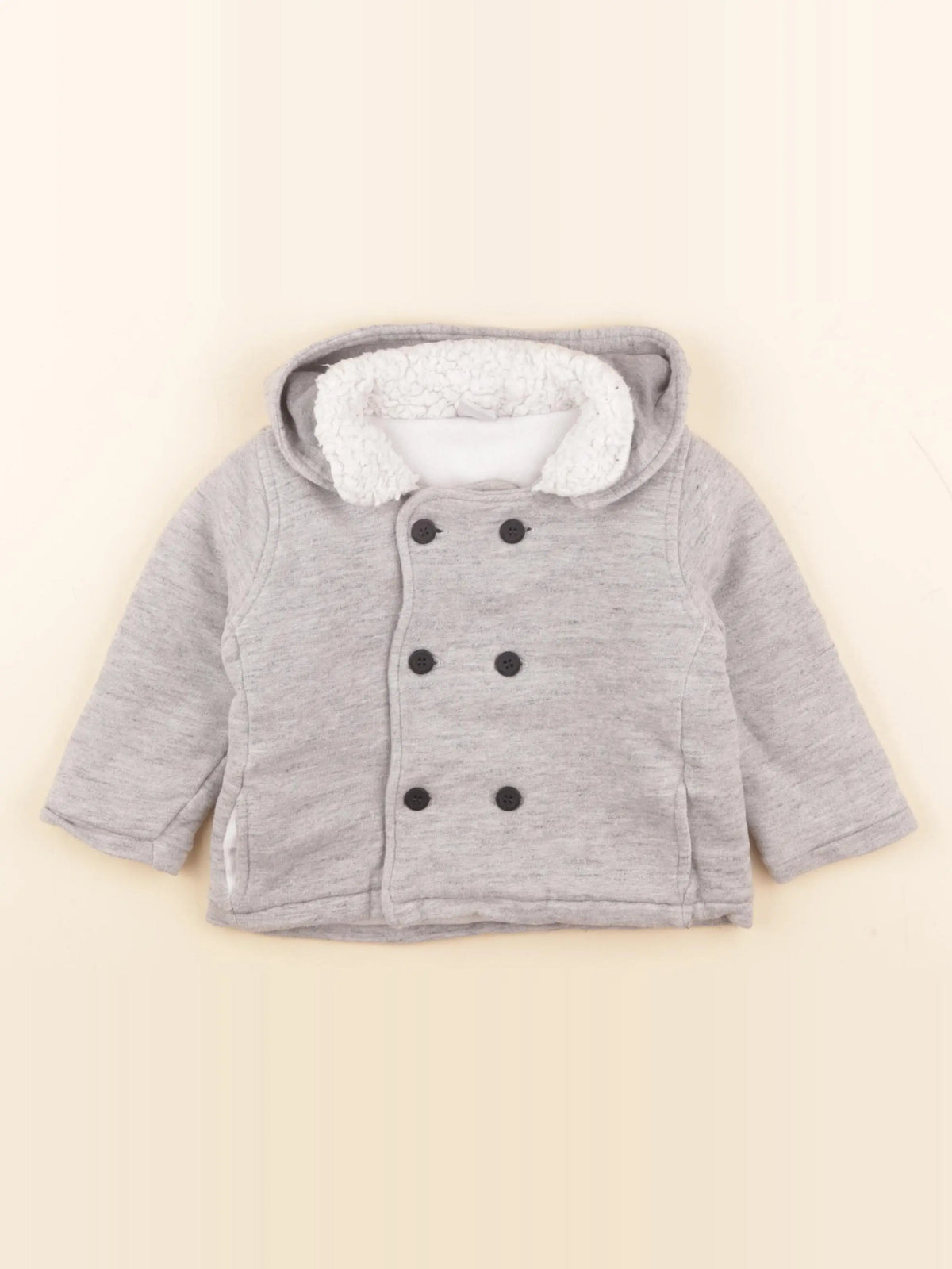 Petit Bateau - veste doublé gris - 18 mois