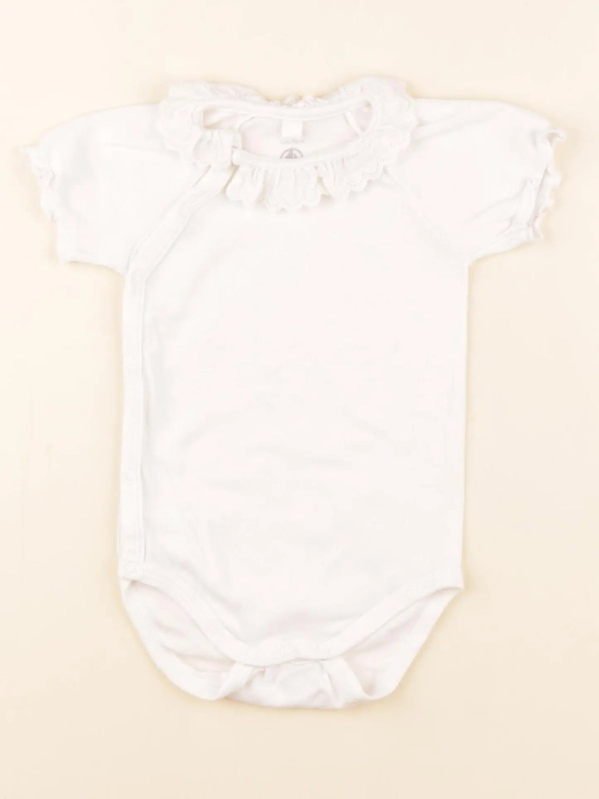 Petit Bateau - body à col blanc - 12 mois
