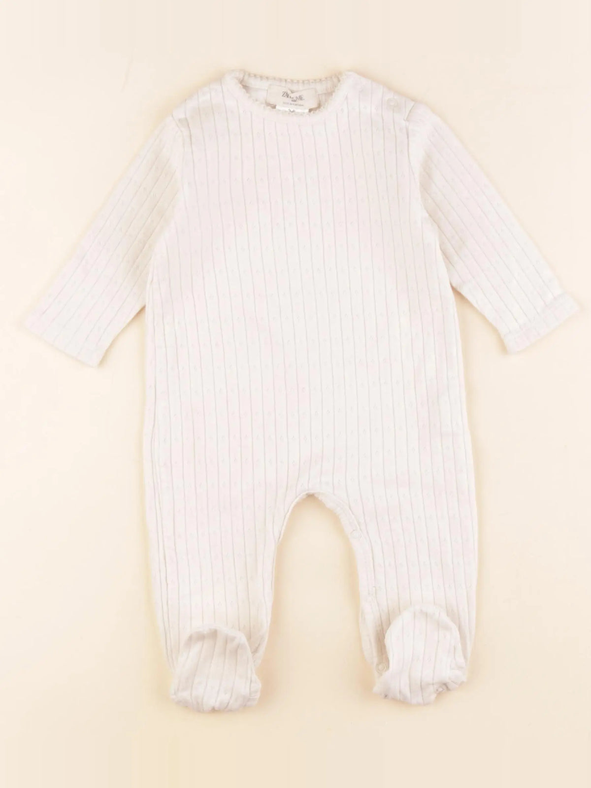 Zara - pyjama coton beige - 3/6 mois