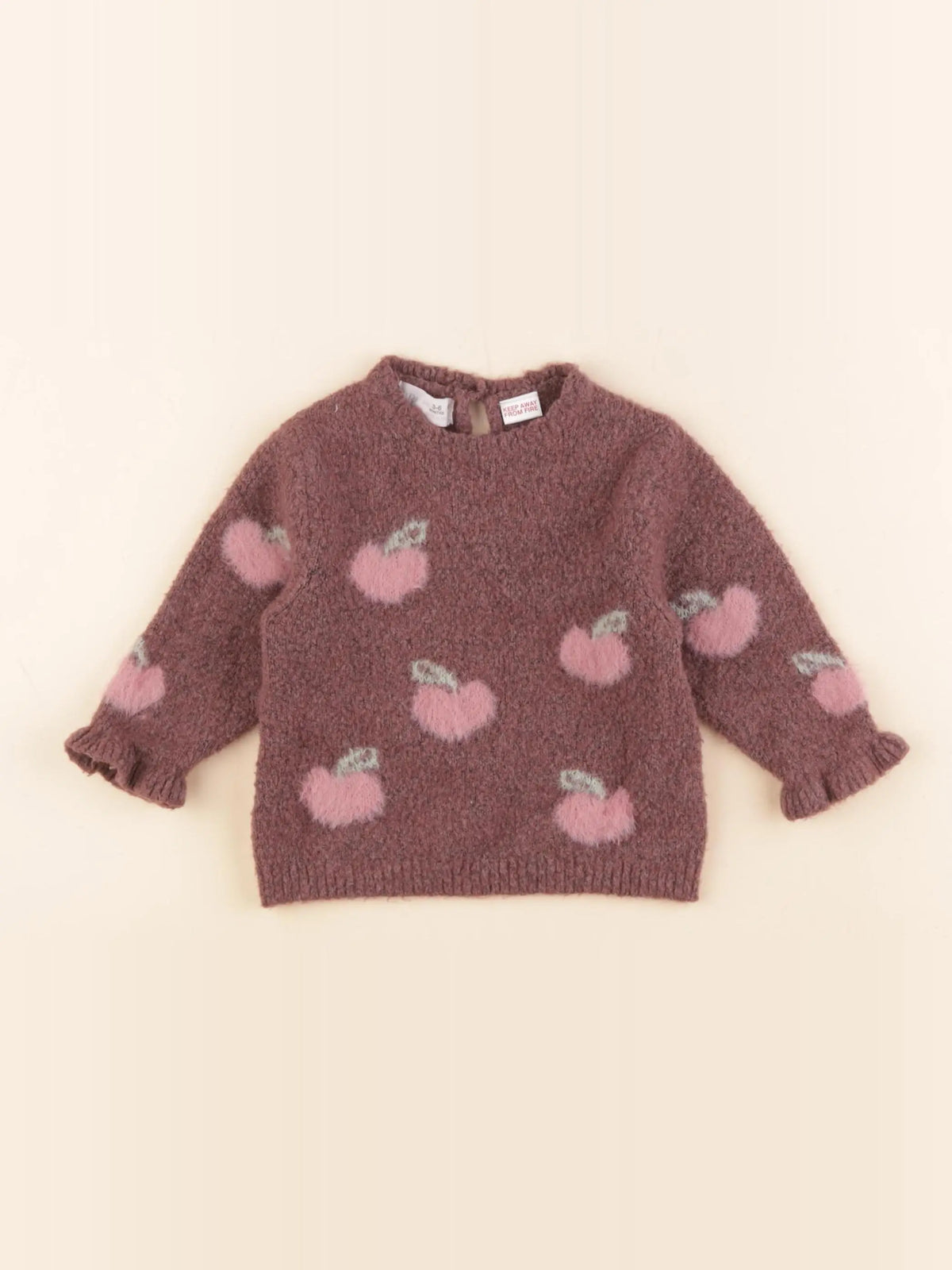 Zara - pull violet, rose - 3/6 mois