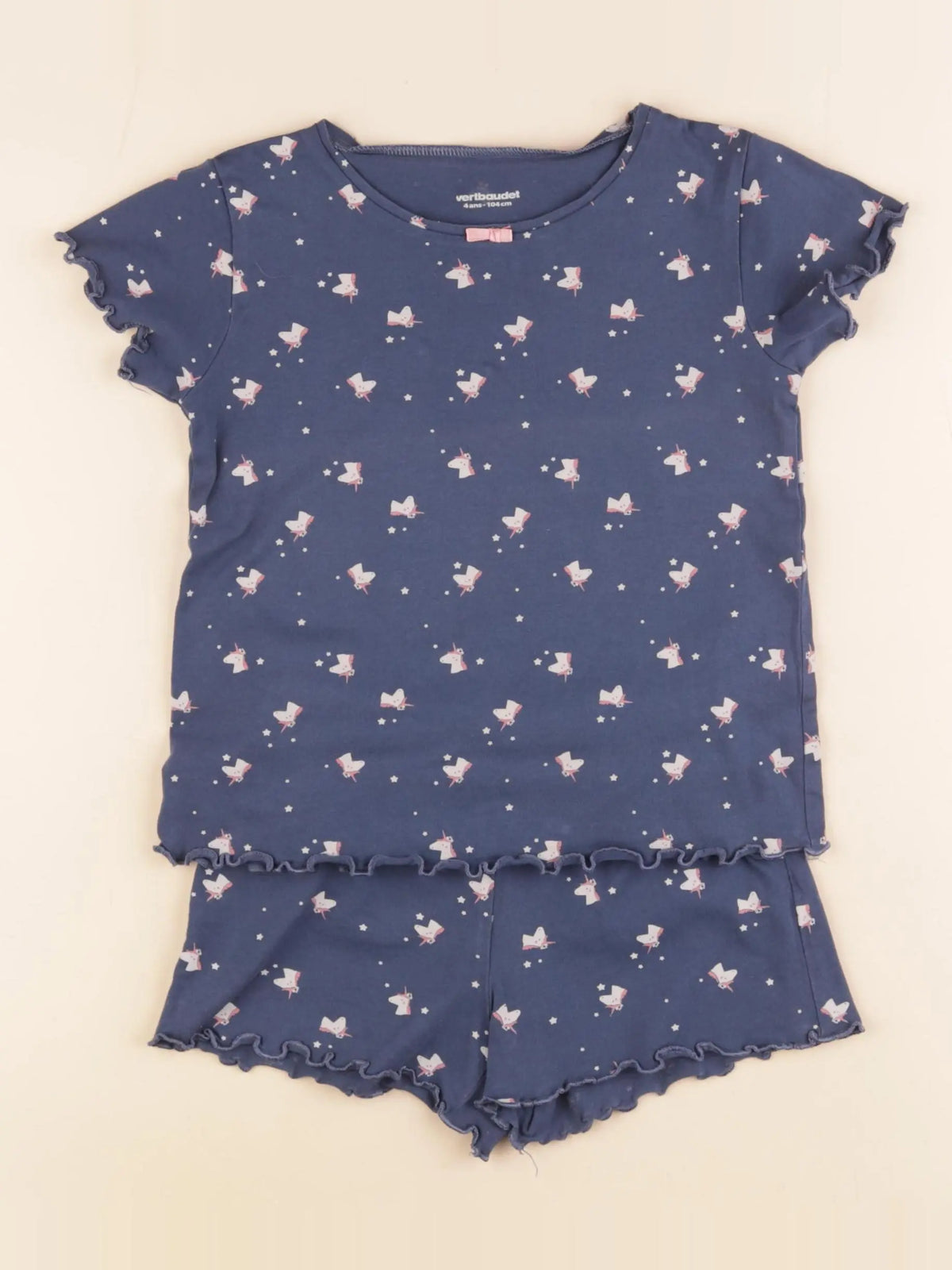 Vertbaudet - pyjama coton bleu - 4 ans