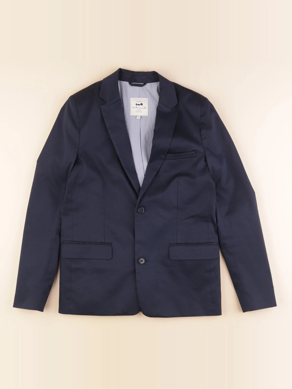 Cyrillus - veste doublé bleu - 14 ans