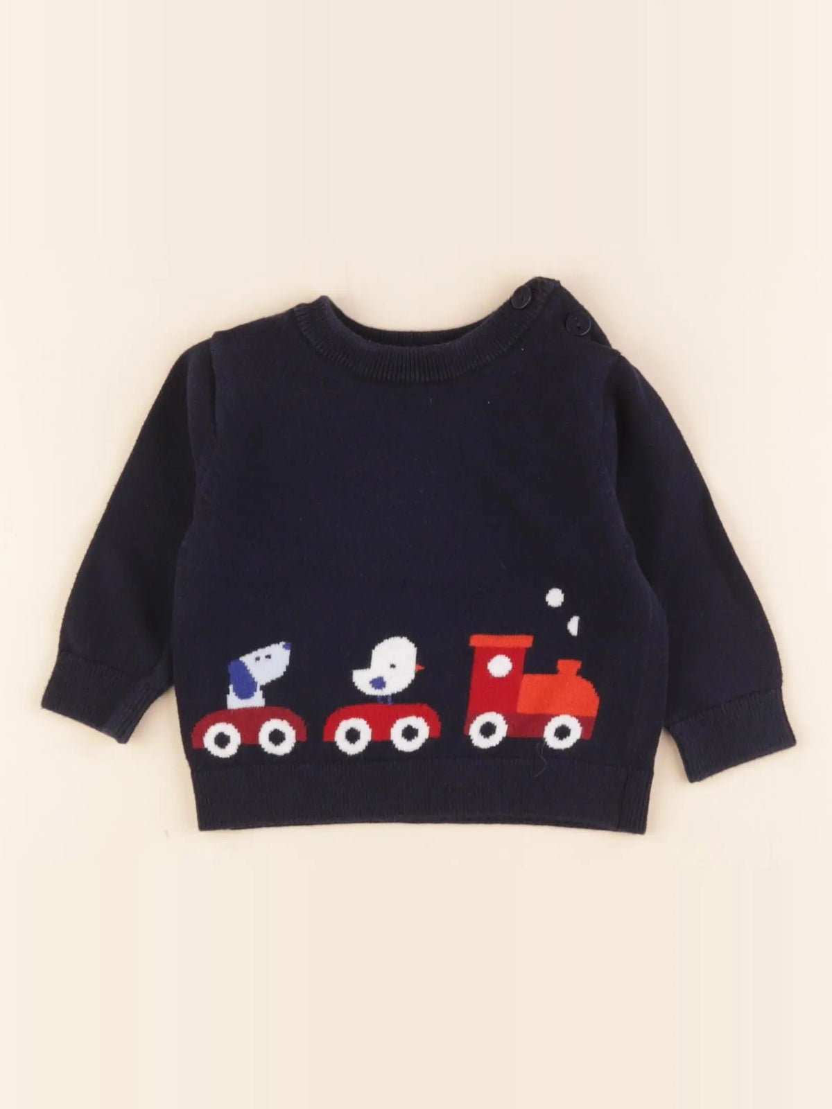 Jacadi - pull bleu - 6 mois