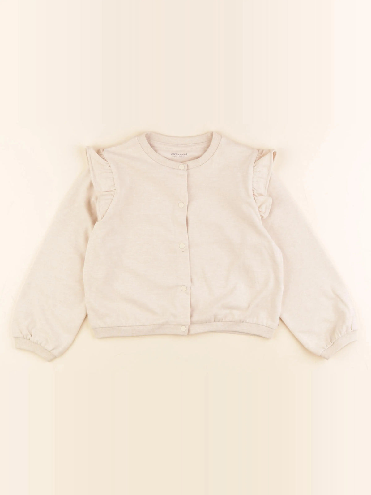 Vertbaudet - sweat beige - 6 ans