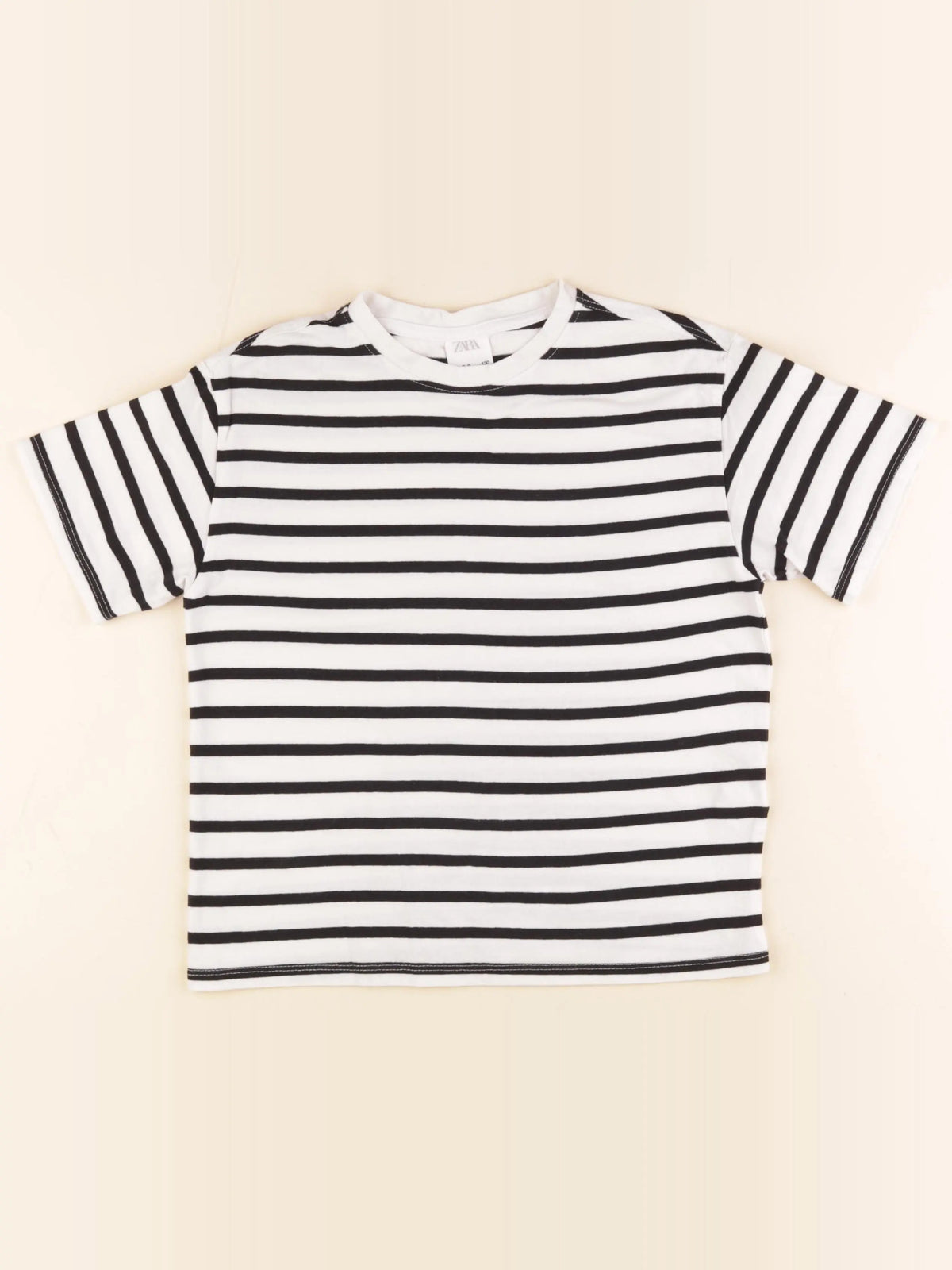 Zara - tee-shirt bleu, blanc - 9/10 ans