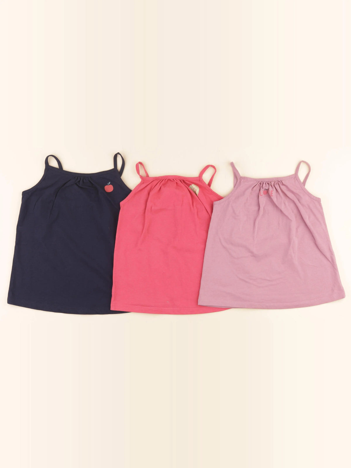 Vertbaudet - lot de 3 maillots de corps rose, bleu - 6 ans