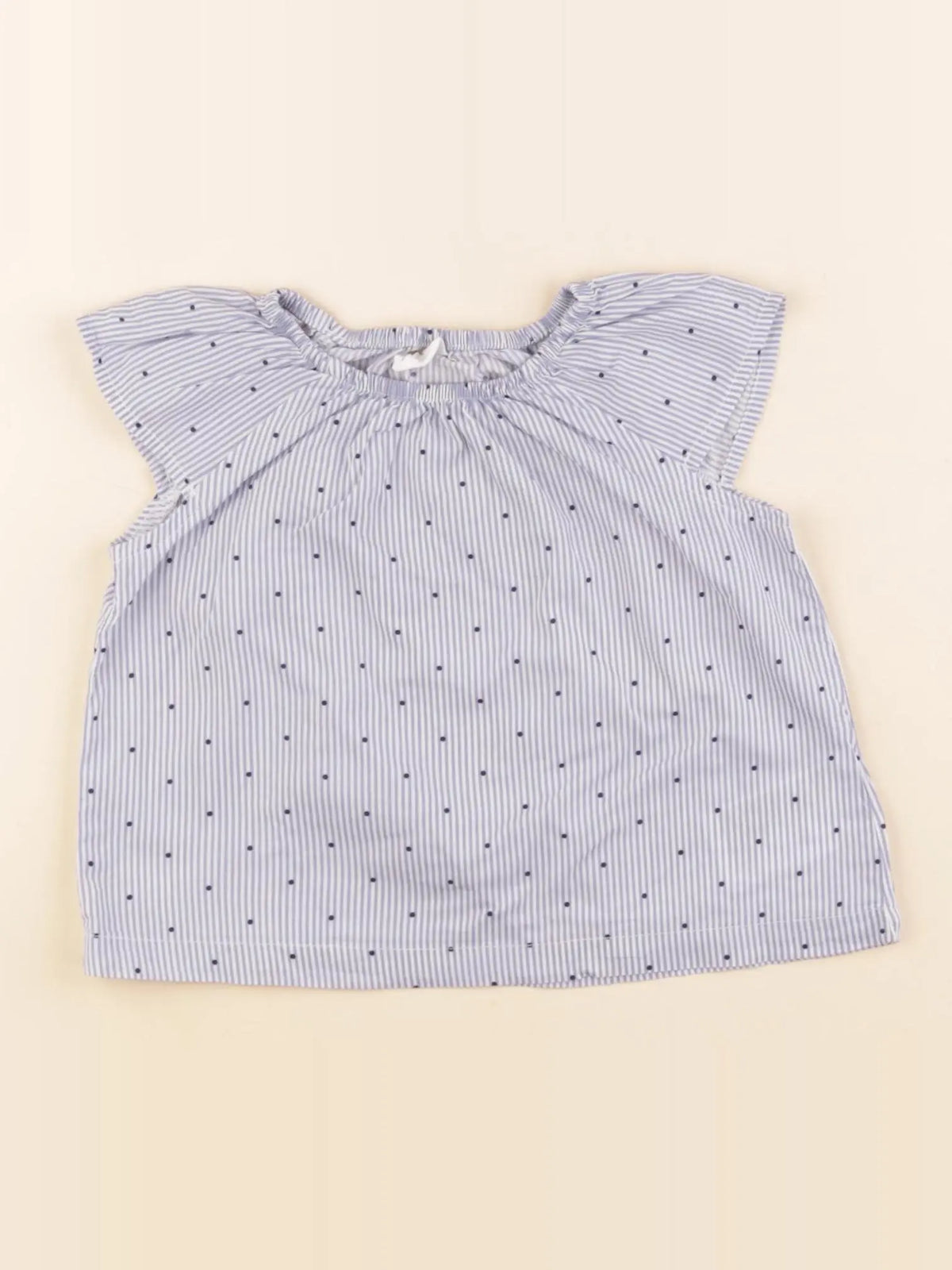 H&M - blouse bleu - 4/6 mois