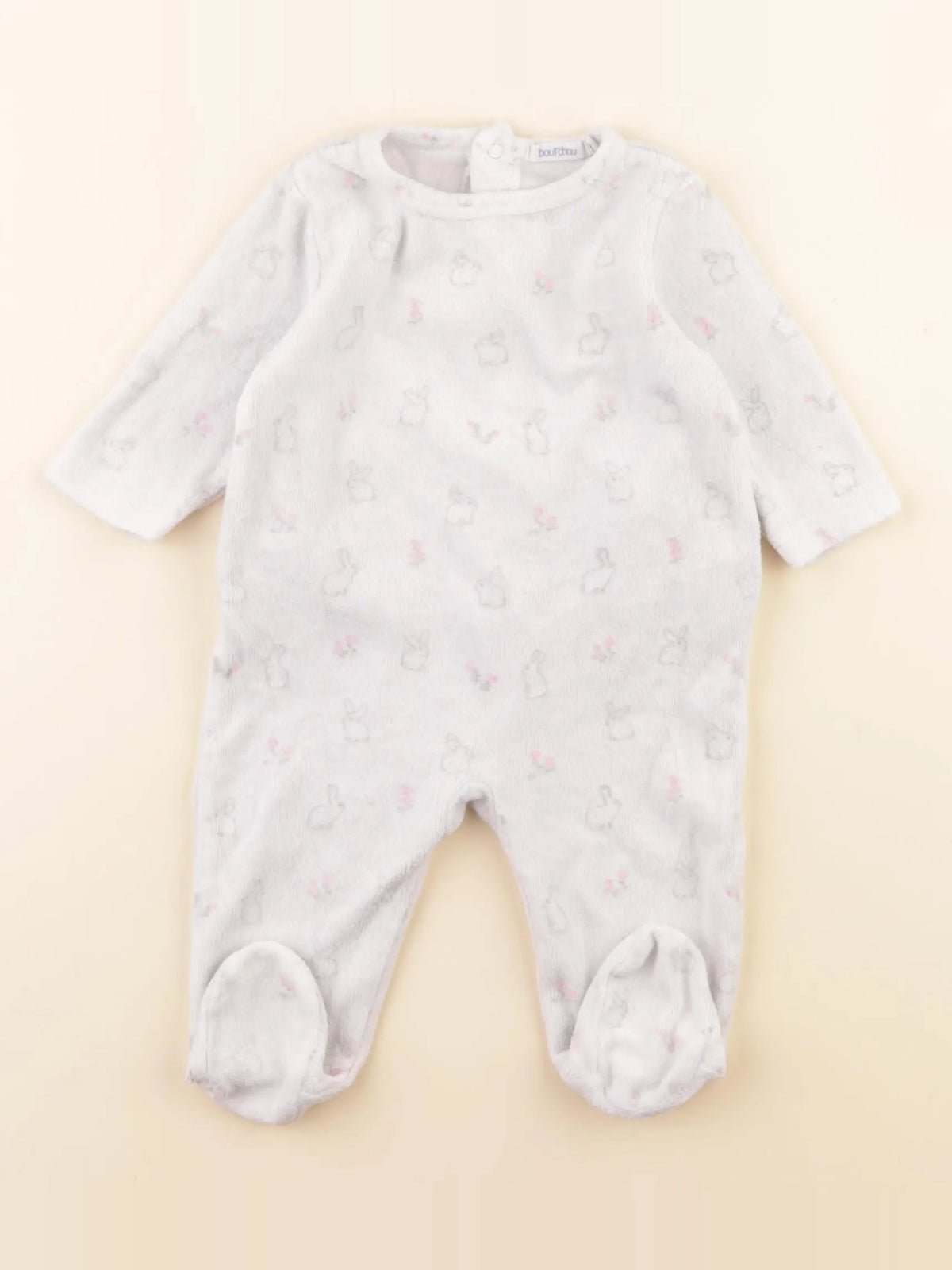 Boutchou - pyjama velours blanc - 3 mois