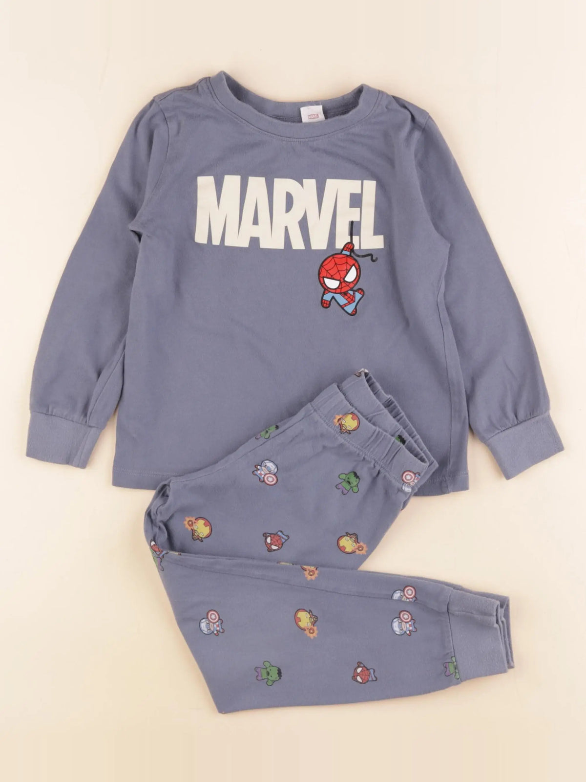 H&M - pyjama coton bleu - 3/4 ans
