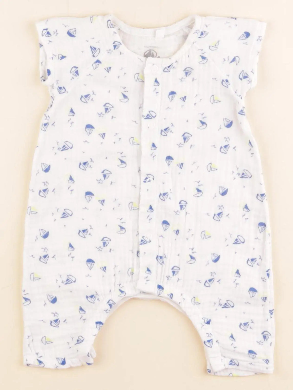 Petit Bateau - combinaison blanc, bleu - 1 mois