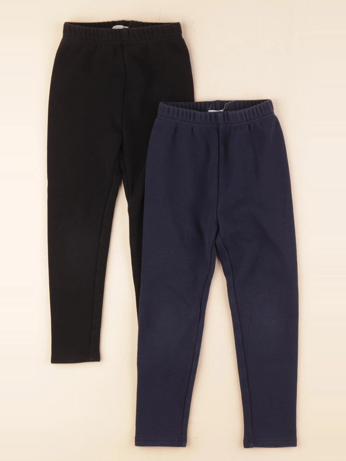 Vertbaudet - lot de 2 leggings doublé bleu, noir - 6 ans