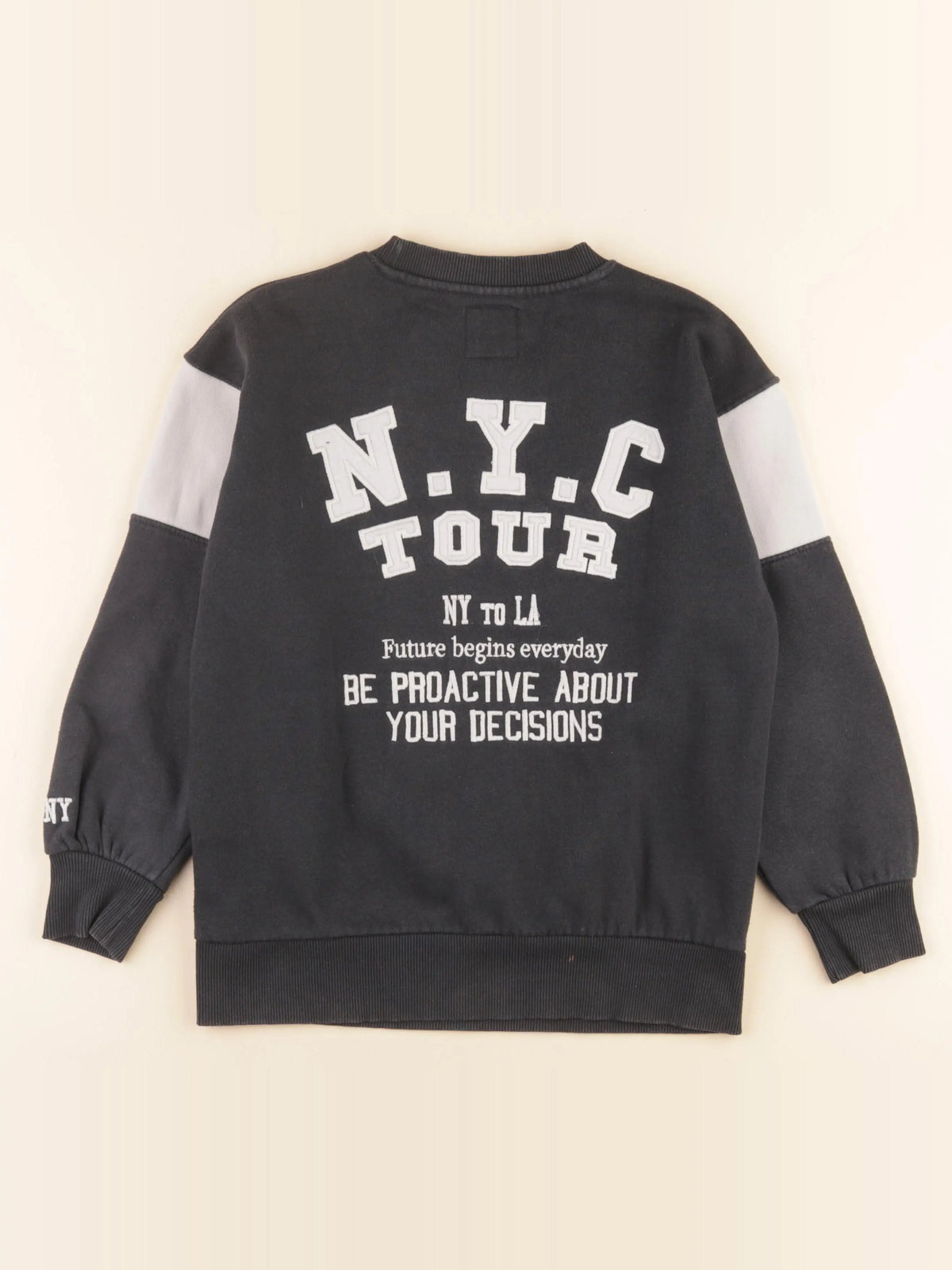 Zara - sweat noir, gris - 8/9 ans