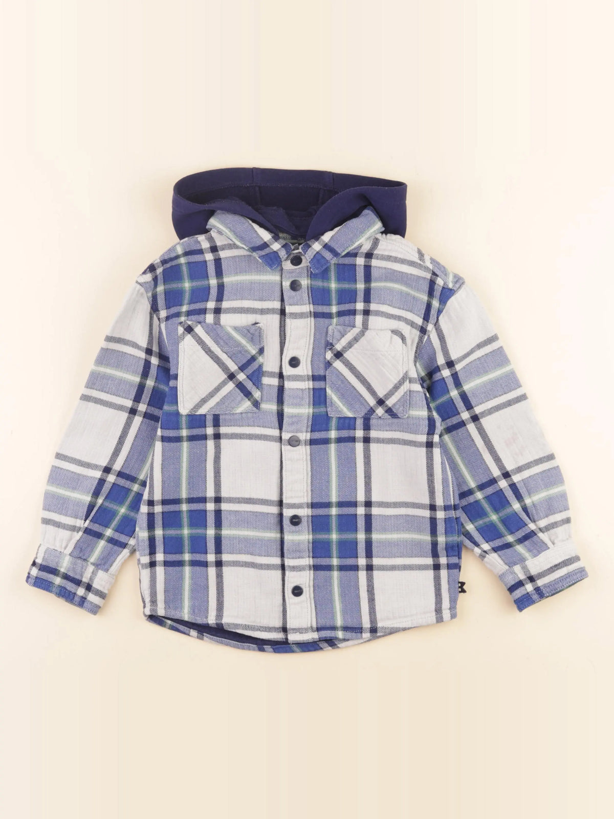 Okaidi - chemise bleu, blanc - 4 ans