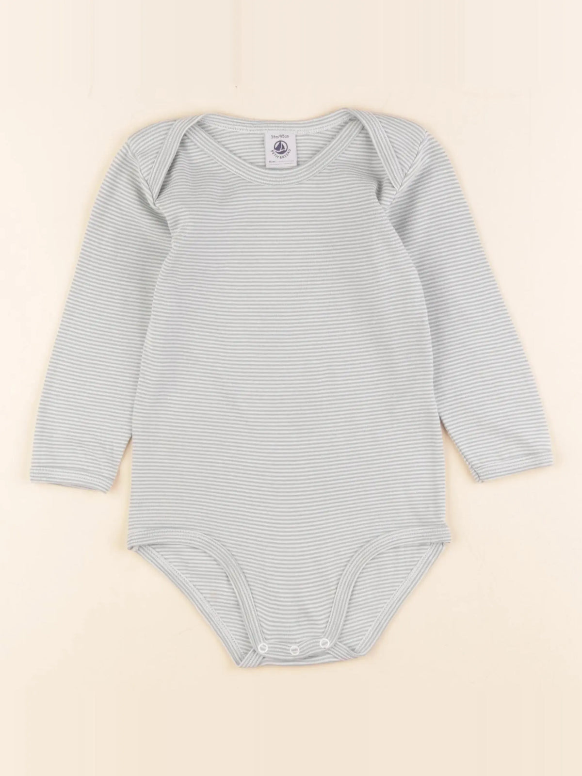 Petit Bateau - body vert, blanc - 36 mois