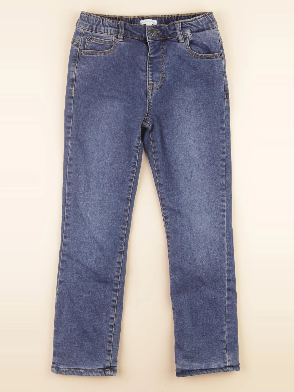 Vertbaudet - jean doublé bleu - 8 ans