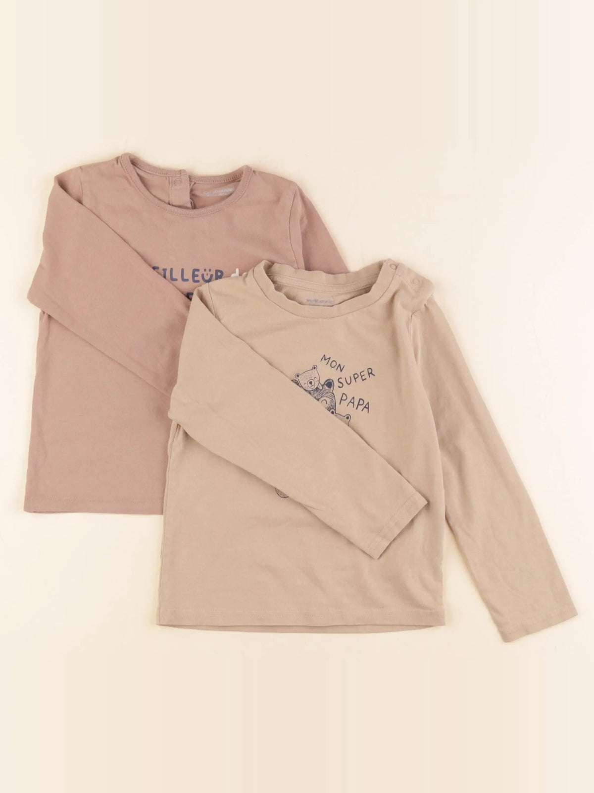 Vertbaudet - lot de 2 tee-shirts marron - 36 mois